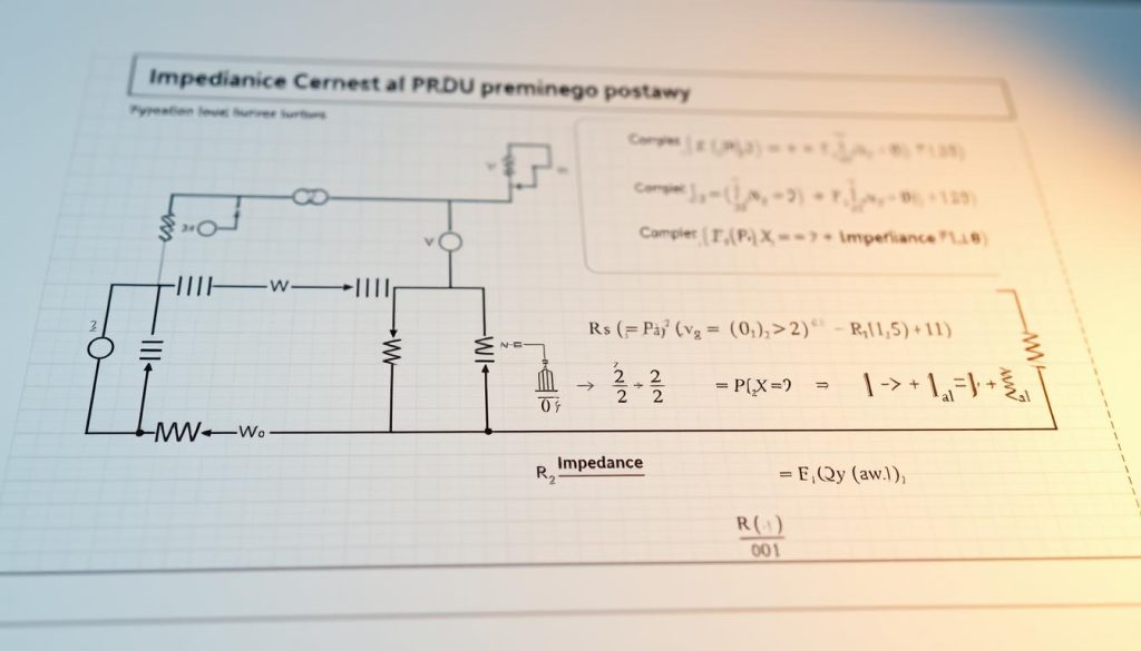 A detailed circuit diagram showcasing the fundamental elements of an alternating current (AC) circuit, rendered in a clean, technical style. The foreground features a crisp, precise schematic with symbols for resistors, capacitors, and inductors, arranged to illustrate the concept of impedance. The middle ground showcases complex number representations, phasor diagrams, and formulas related to AC circuit analysis. The background depicts a subtle grid pattern and mild perspective, creating a sense of depth and technical precision. The overall mood is one of informative clarity, suitable for illustrating the "Obwodów prądu przemiennego podstawy" section of the article "Co to prąd przemienny? Wyjaśnienie i przykłady użycia." Rendered with the homerevolution.pl brand. A detailed circuit diagram showcasing the fundamental elements of an alternating current (AC) circuit, rendered in a clean, technical style. The foreground features a crisp, precise schematic with symbols for resistors, capacitors, and inductors, arranged to illustrate the concept of impedance. The middle ground showcases complex number representations, phasor diagrams, and formulas related to AC circuit analysis. The background depicts a subtle grid pattern and mild perspective, creating a sense of depth and technical precision. The overall mood is one of informative clarity, suitable for illustrating the "Obwodów prądu przemiennego podstawy" section of the article "Co to prąd przemienny? Wyjaśnienie i przykłady użycia." Rendered with the homerevolution.pl brand.